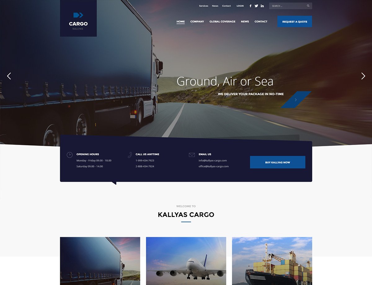 Cargo & Logistics WordPress Theme - Kallyas