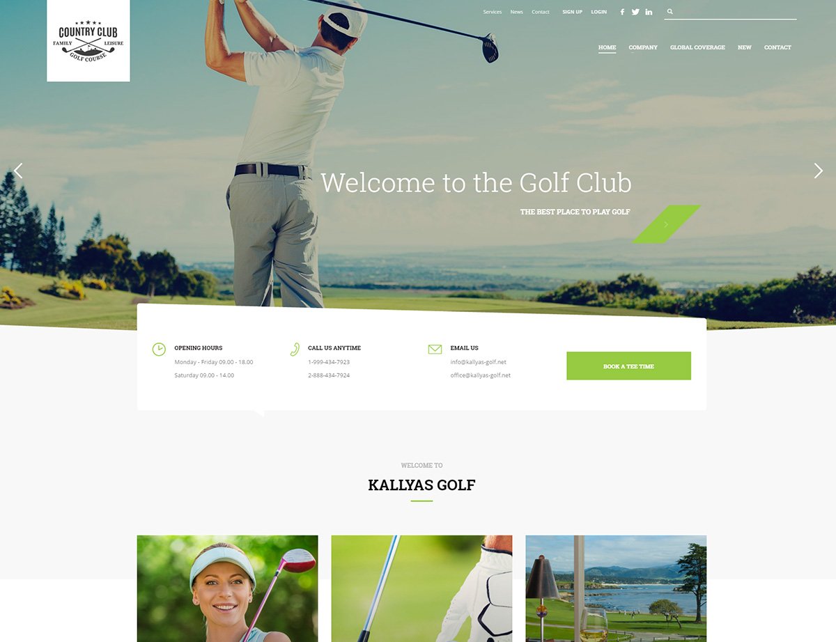 Golf Resort WordPress Theme - Kallyas