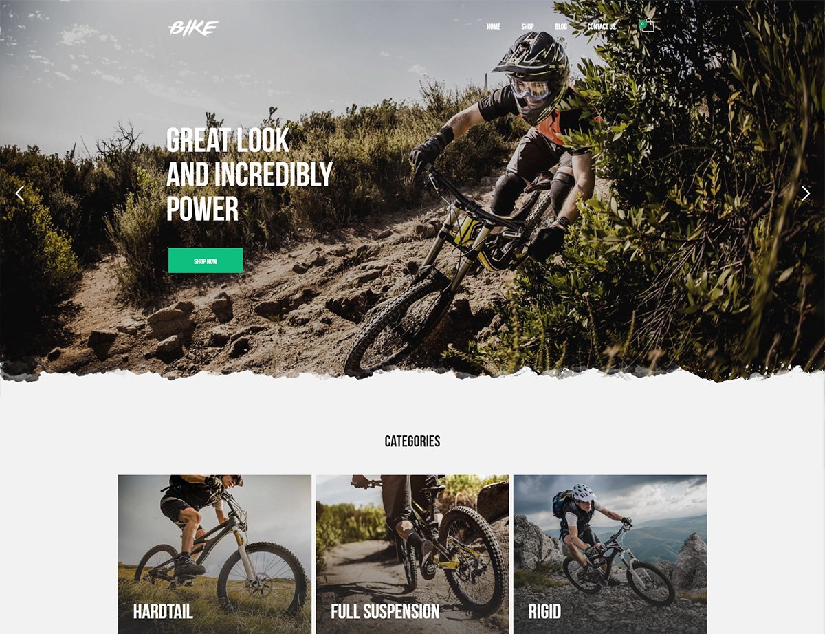 Mountain Bike Shop WordPress Theme - Kallyas