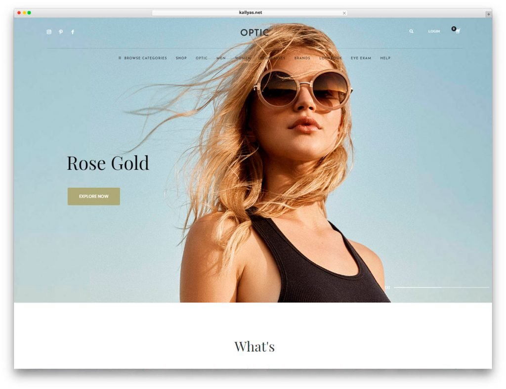 Homepage style 3 - Glasses Store WordPress Theme