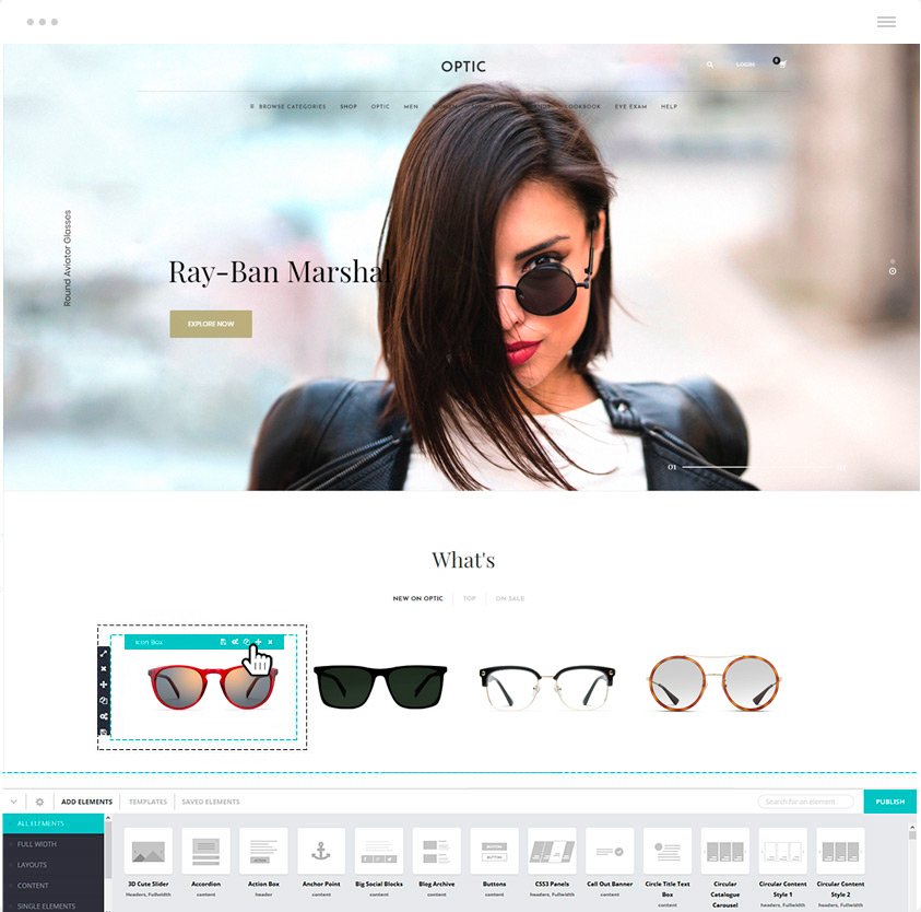 Glasses store WordPress Theme Kallyas