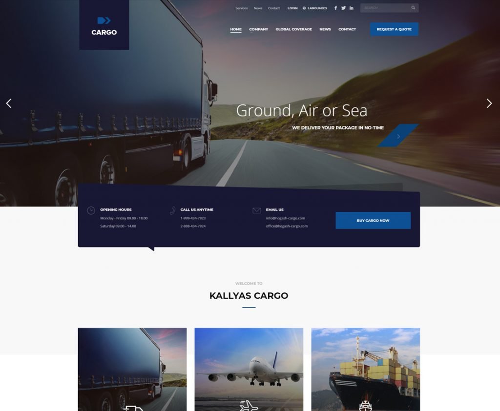 CargoFleet Cargo Transport and Logistics HTML Template