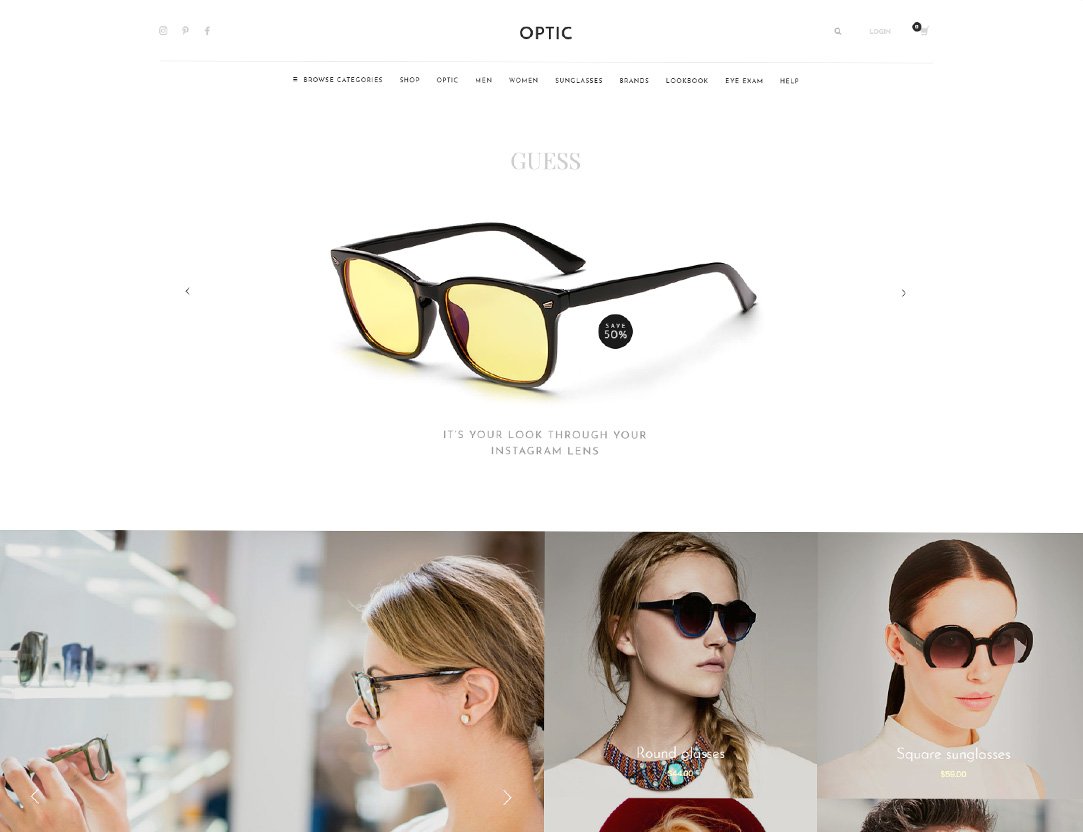 Glasses Store WordPress Theme - Kallyas