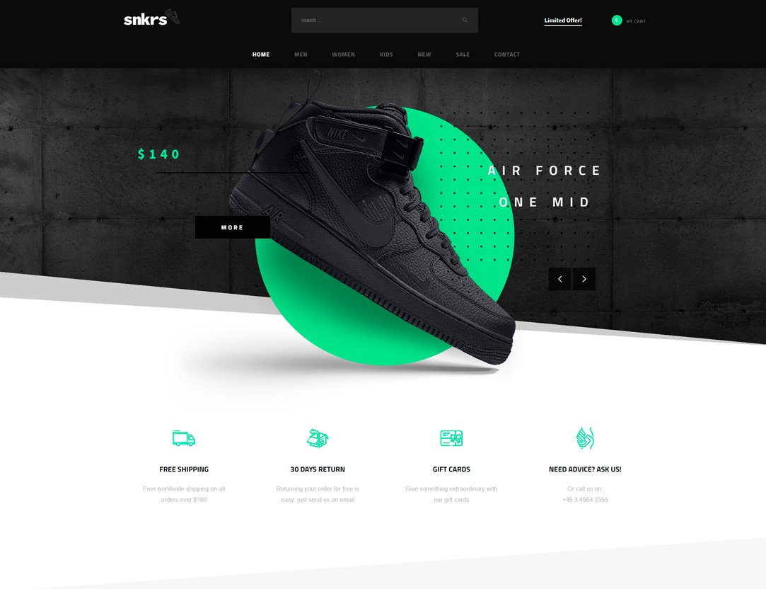 Sneakers Shop WordPress Theme - Kallyas