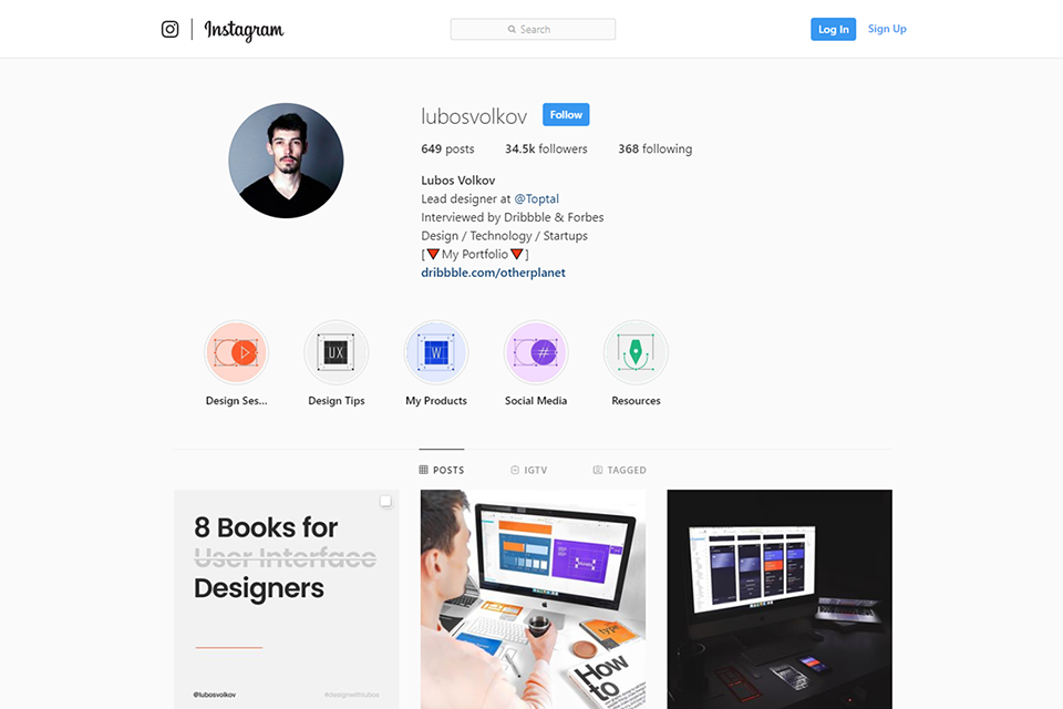 Ux UI Instagram