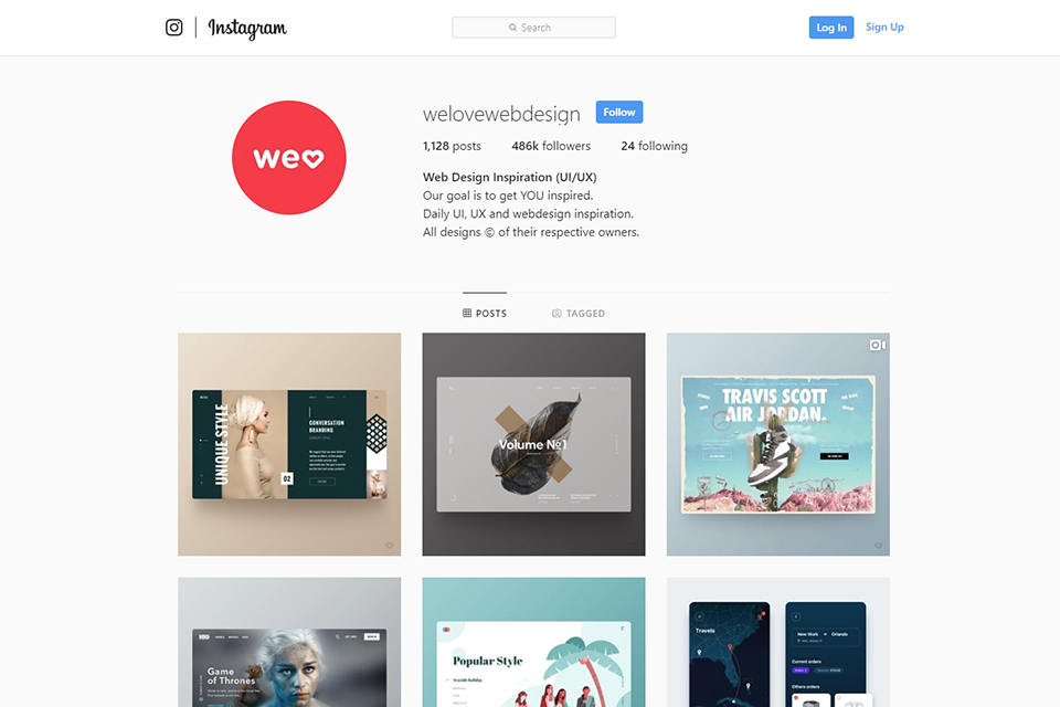 Instagram designer account