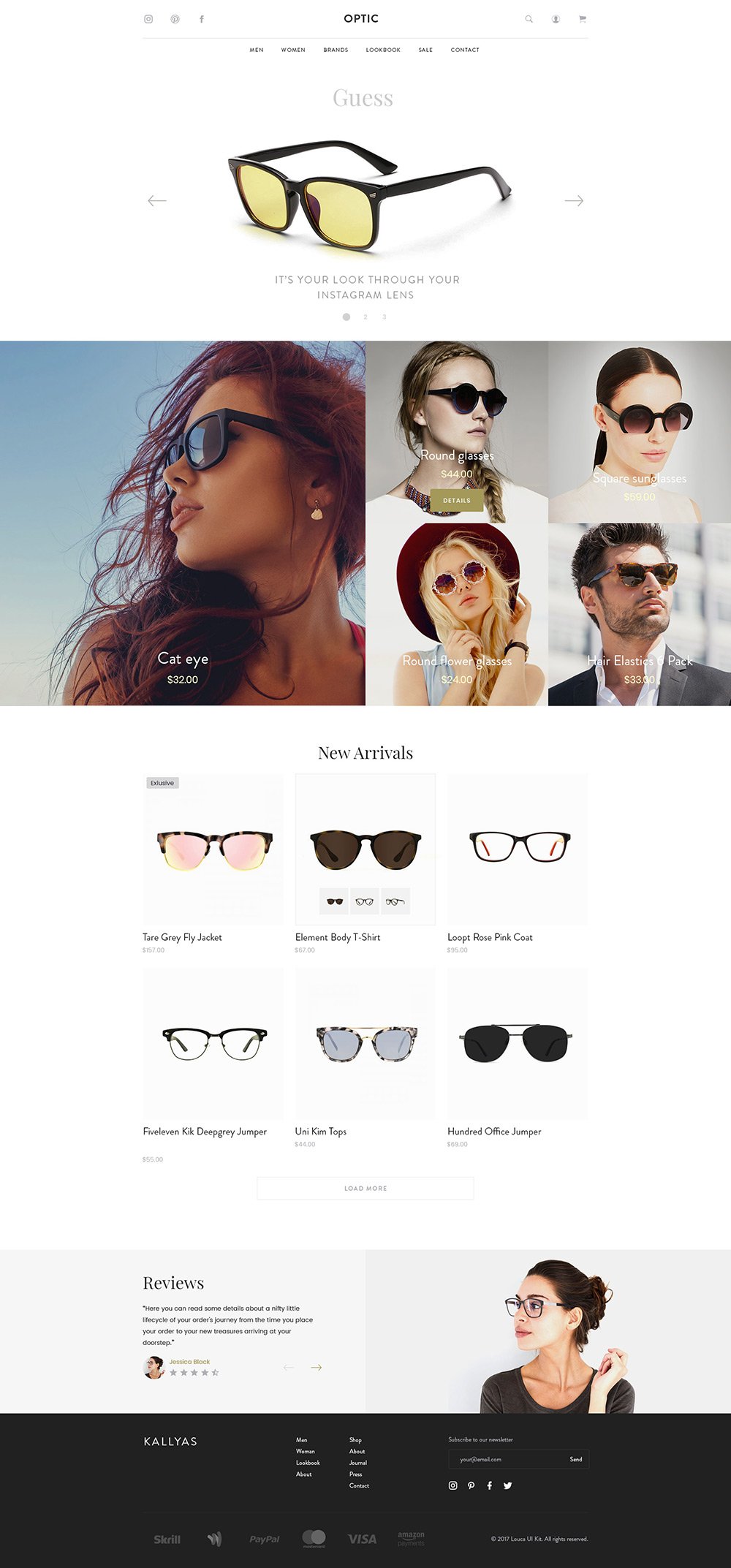 Glasses Store - Free PSD Template