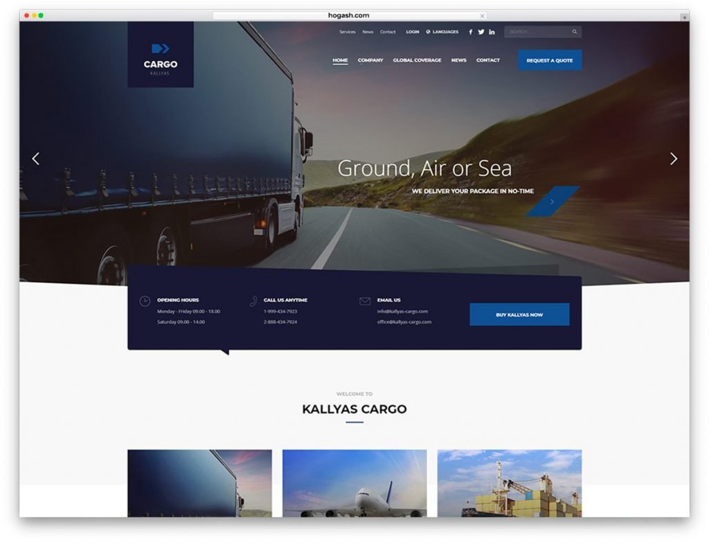 Cargo & Transportation Free PSD Website Template