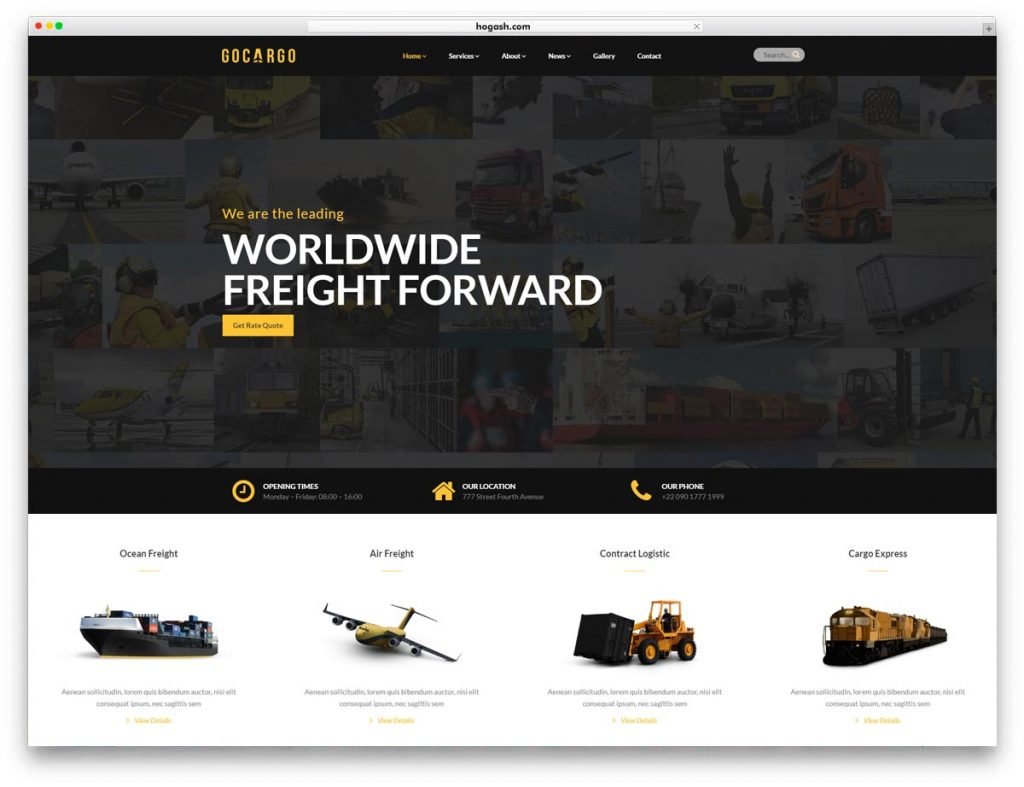 Cargo Logistics WordPress Theme