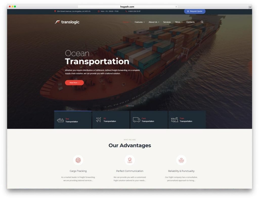 Cargo Transportation WordPress Theme