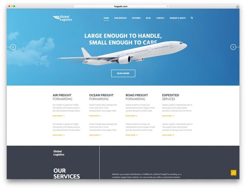 Logistics WordPress Theme