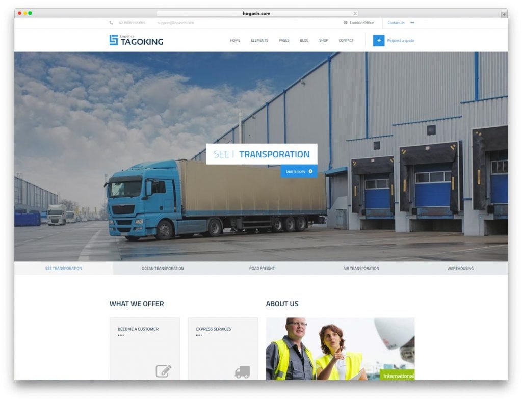 Transportation WordPress Theme