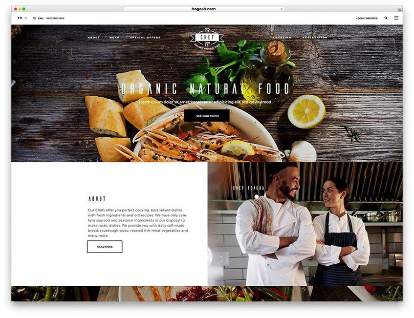 Personal Chef Website WordPress Theme