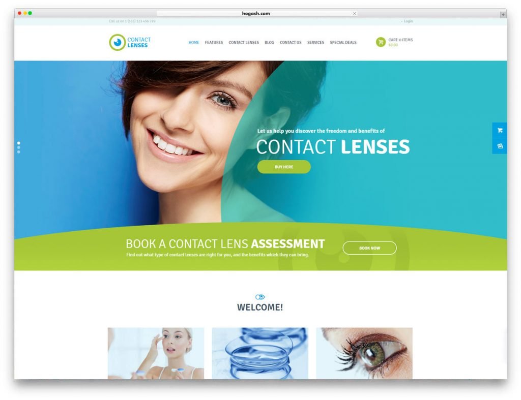 Contact Lenses Store WordPress Theme