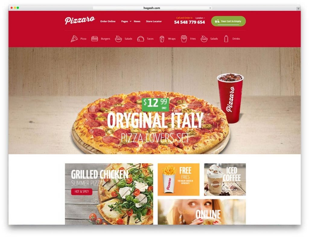 Pizza Delivery Restaurant WordPress Theme