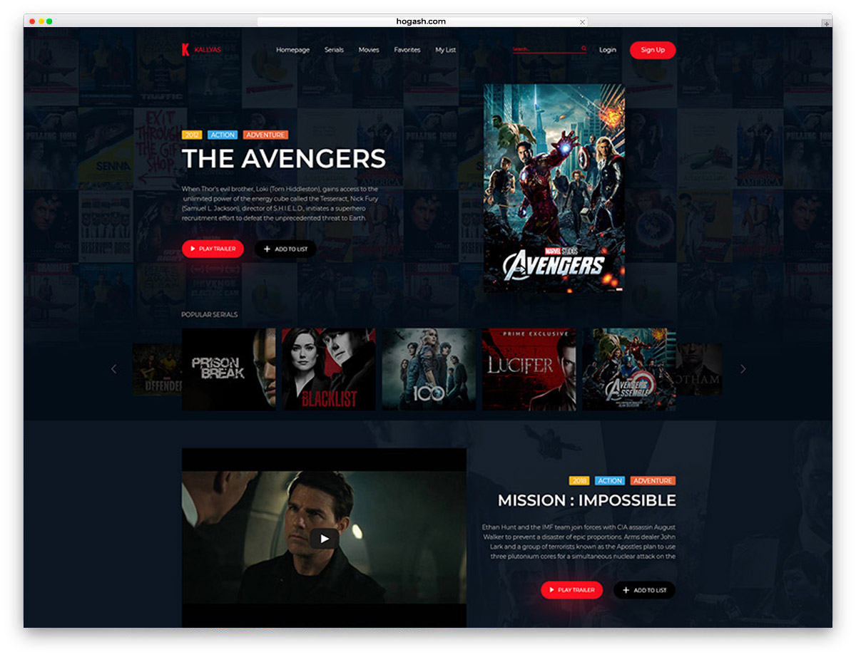 Movie Presentation Free PSD Website Template