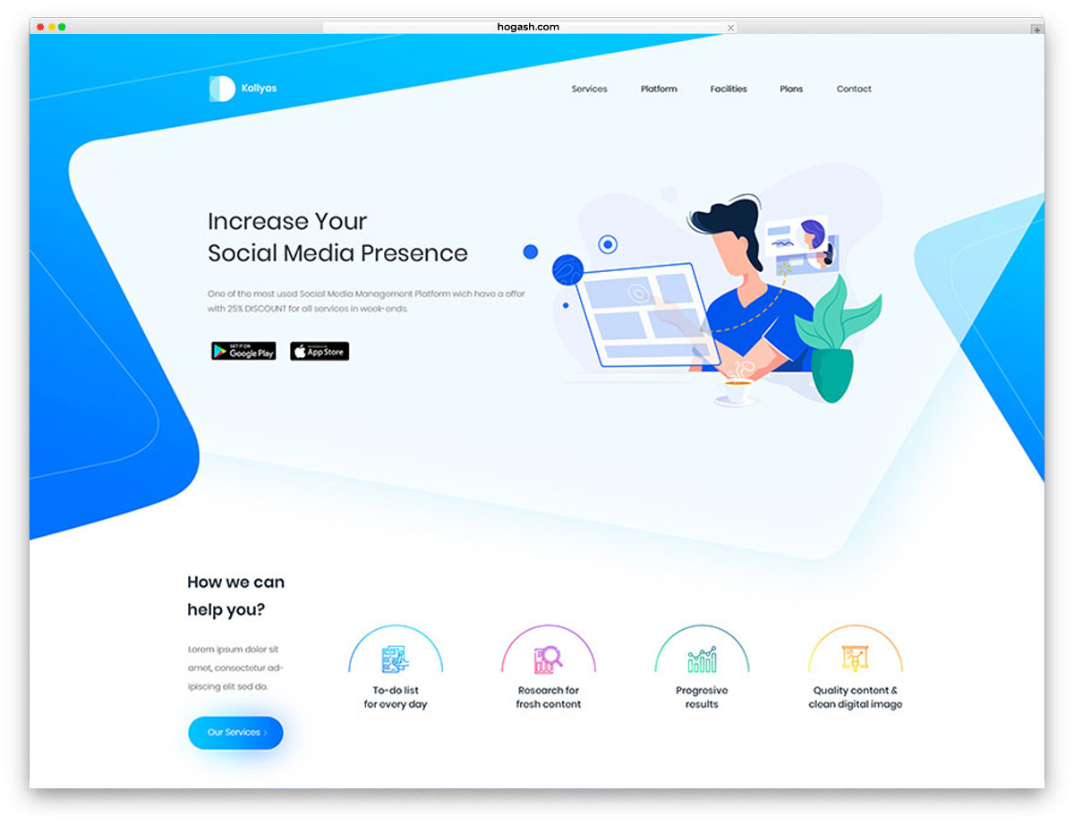 Social Media Agency Free PSD Website Template