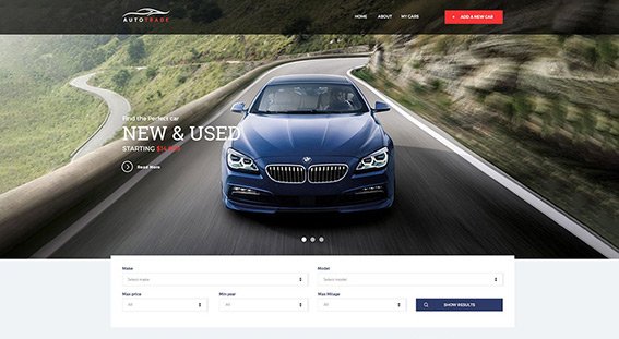 AutoTrader - Free PSD Template